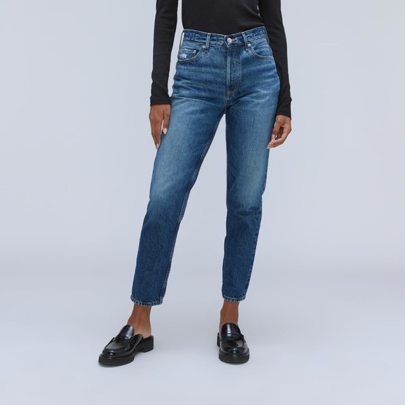 Everlane 90's Cheeky Jean The Local Las Angelas Deep Indigo Button Fly NWT - Picture 1 of 16